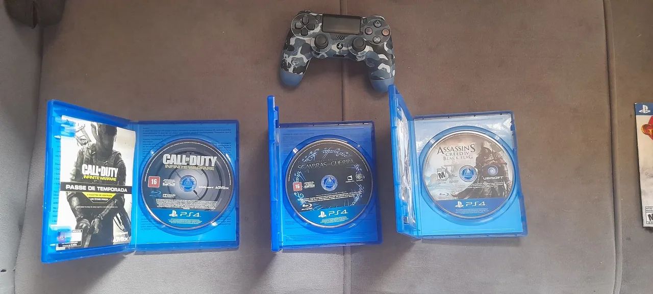 Controle PS4 Camuflado + Jogos Call of Duty, Assassin's Creed e Outro - Foto 4