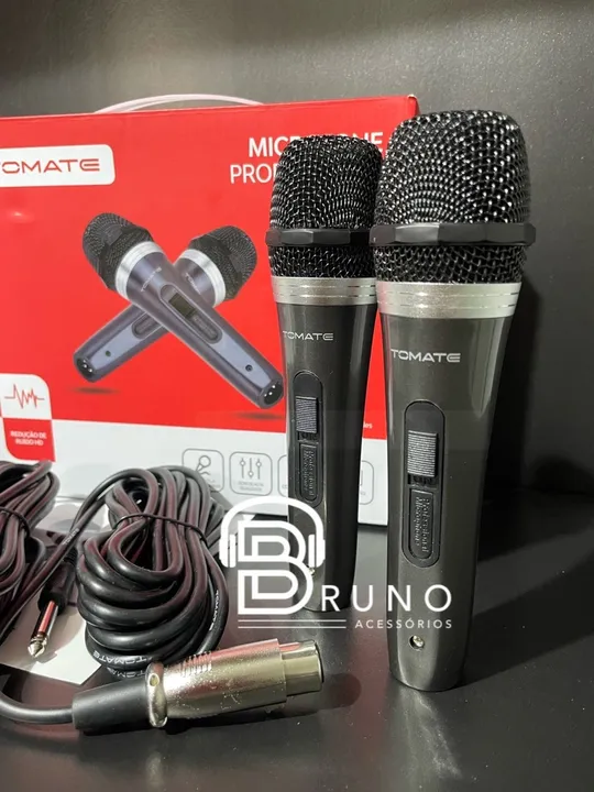 Kit Microfone Profissional Tomate - 2 Microfones com Fio