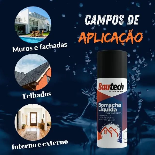 Mega Borracha Liquida Solução Total Bautech Spray 400ml - Foto 4