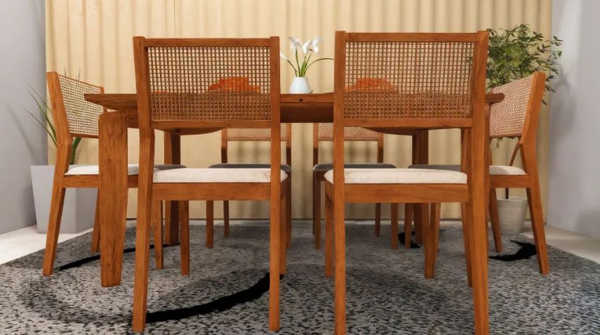 Mesa linda e aconchegante, 1,6m, madeira maciça - Foto 2
