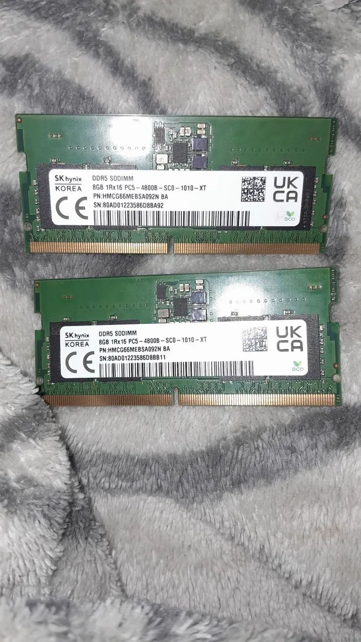 Memória RAM DDR5 2x8GB 4800mhz