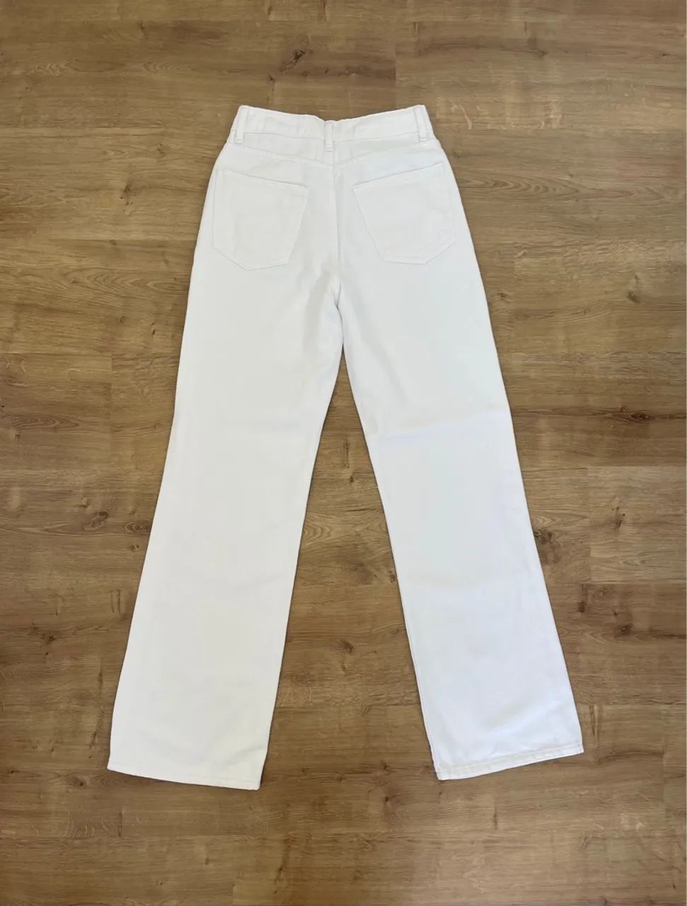 Calça Jeans 34 / 36 feminina wide leg Branca importada  - Foto 3