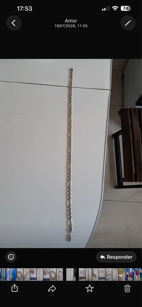 Prata 925 estilo 3x1 com 87 gramas e 57cm comprimento - Foto 4