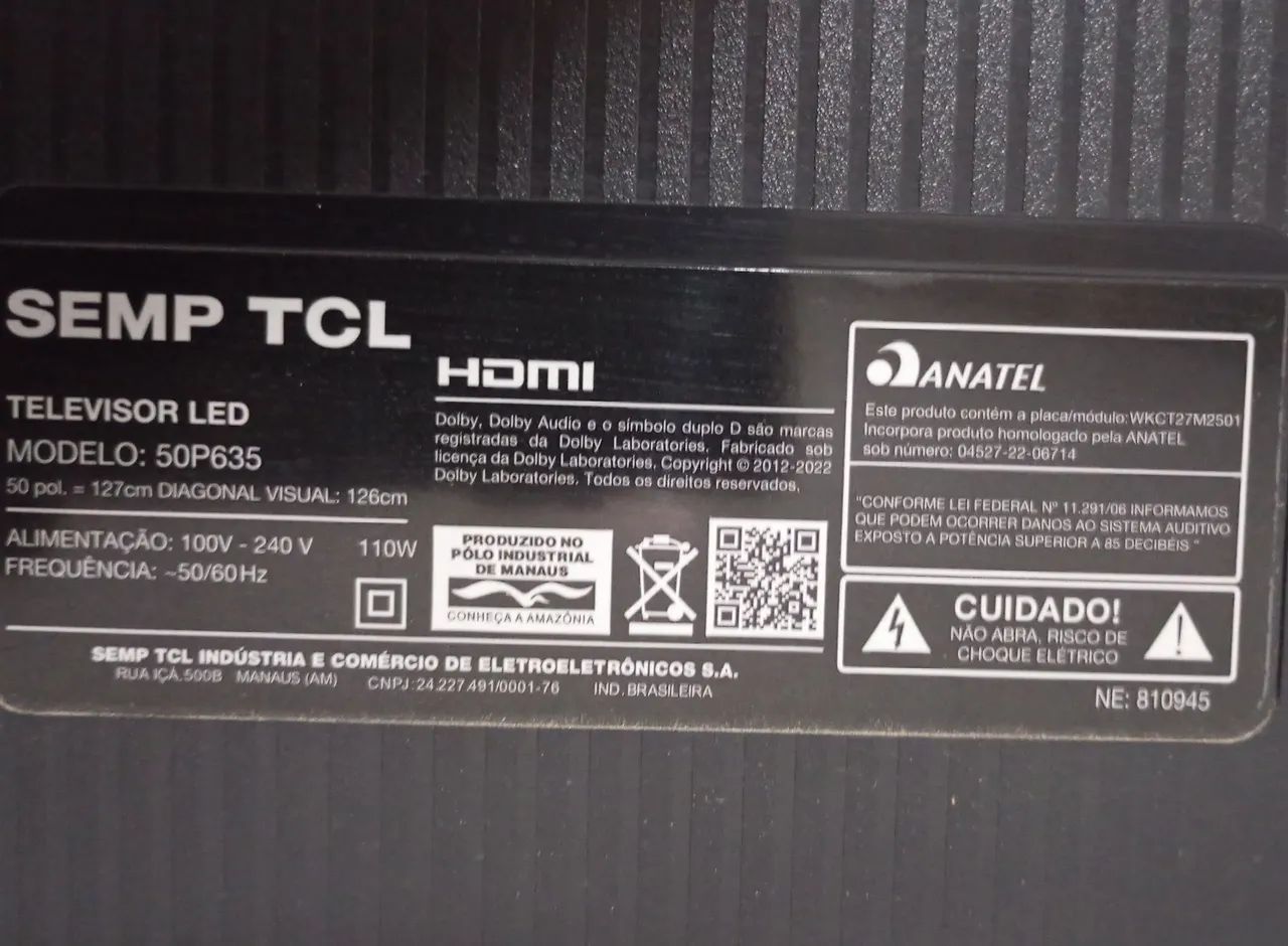 Tv TCL 50" (Retirar Peças) - Foto 4