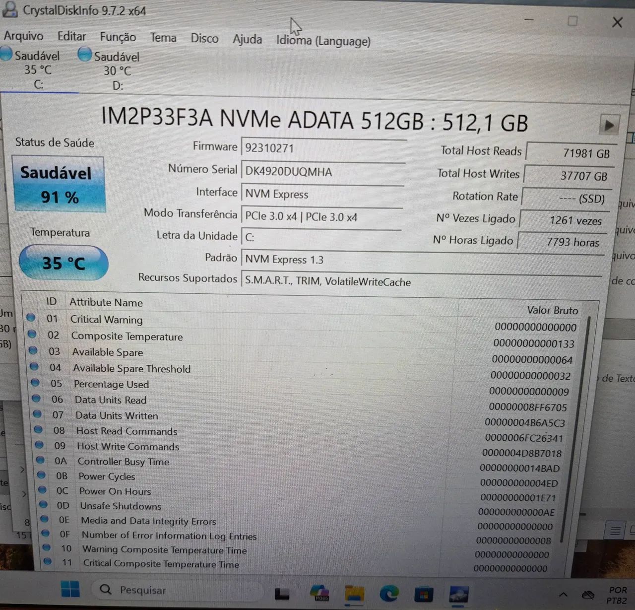 SSD NVMe PCIe 512GB 2230 ADATA - Foto 2