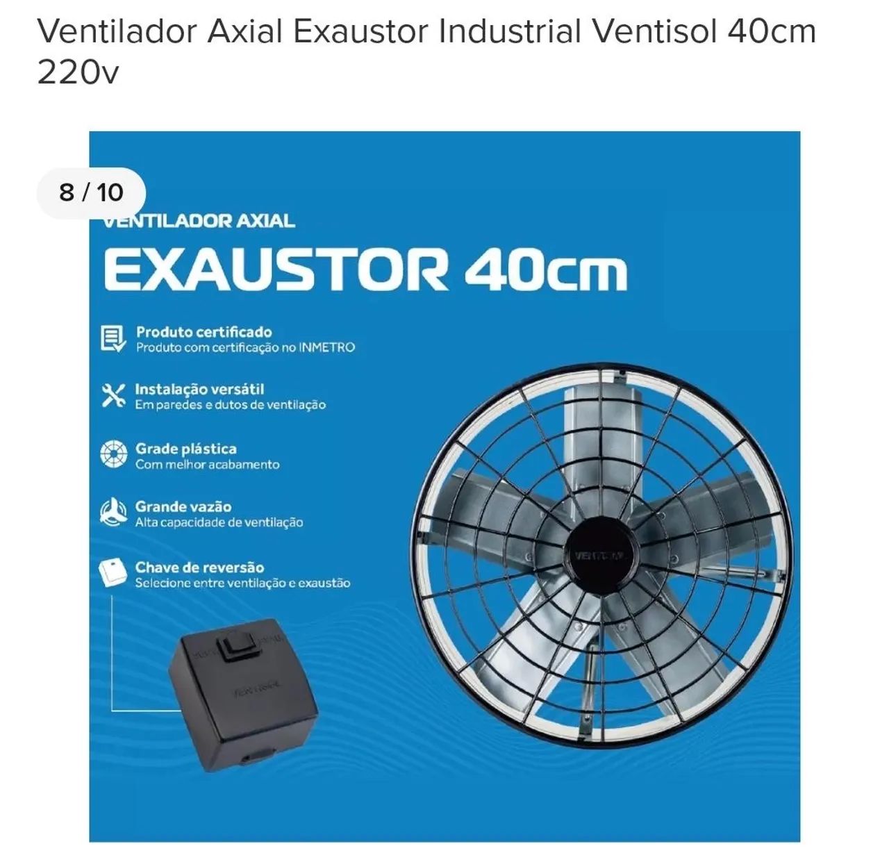 Exaustor Ventisol 40cm novo na caixa  - Foto 4