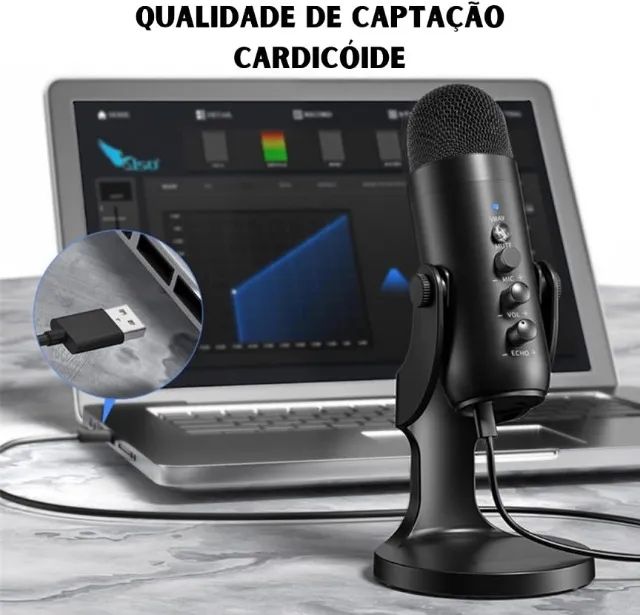 Microfone Condensador USB Profissional Kapbom - Foto 2