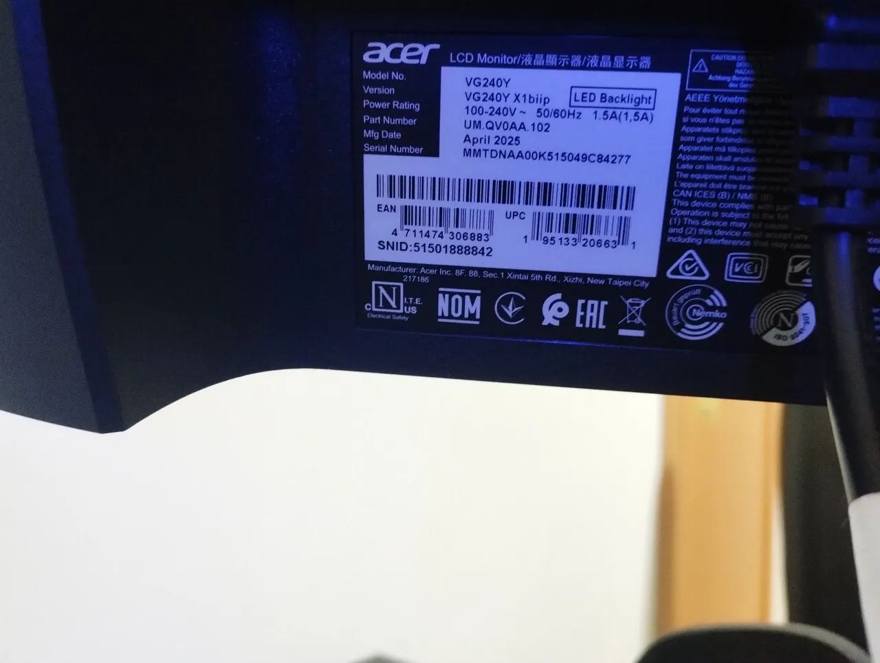 Monitor Acer 200hz 24 polegadas - Foto 3