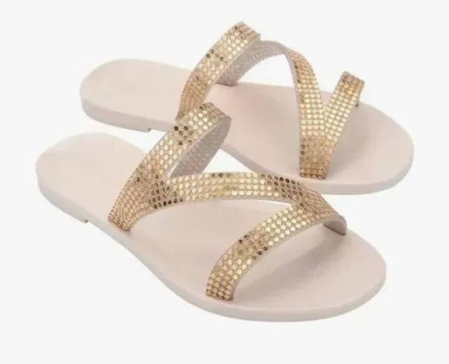 Melissa Siena Slide 35 Bege Dourado Original Ref 33989