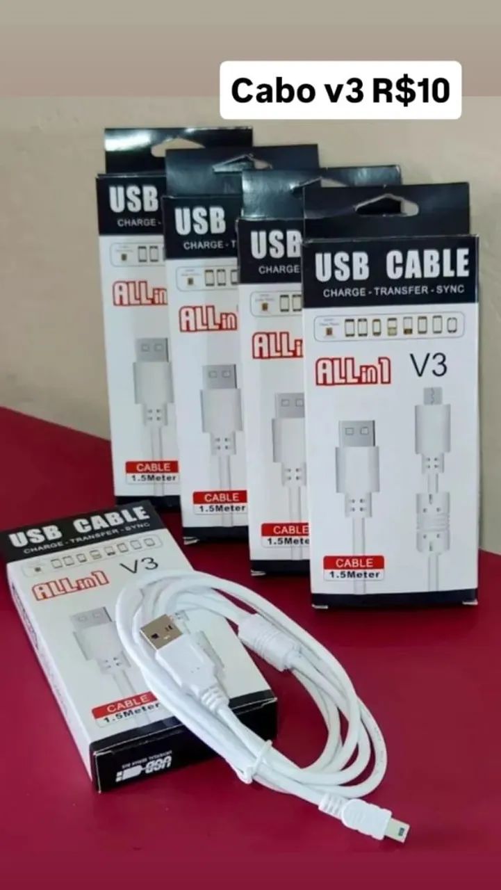 Cabos tipo c , v8, v3, lightning a partir de R$9,99 leiam a descrição  - Foto 5