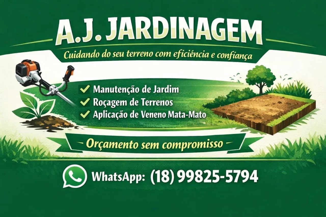 Manutenção de jardim, e serviço de roçagem.