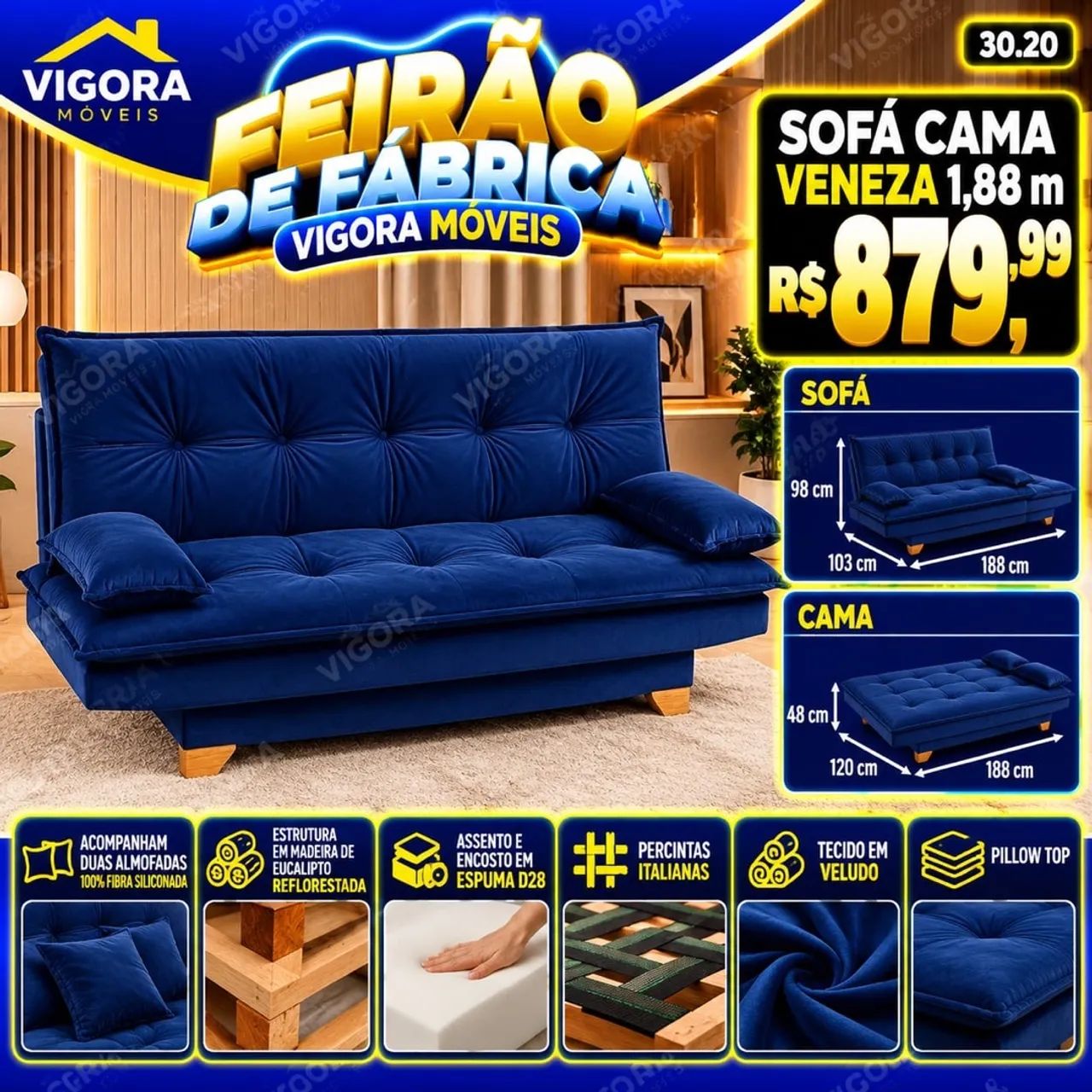 Sofá Cama Veneza 