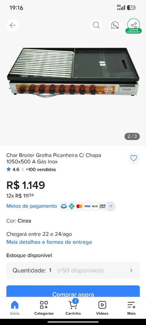 Chapa e charbroiler ótima para hambúrguer artesanal!! - Foto 4