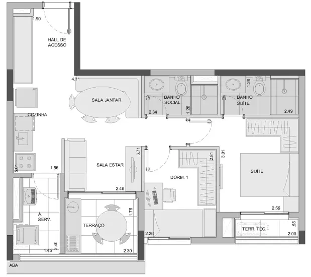 PLANTA 53m²
