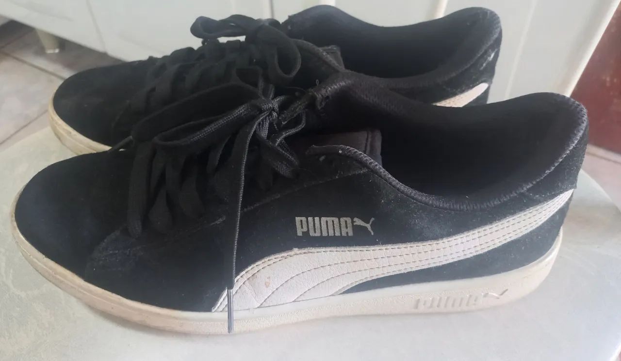 Tênis PUMA Smash V2 preto usado - Foto 3