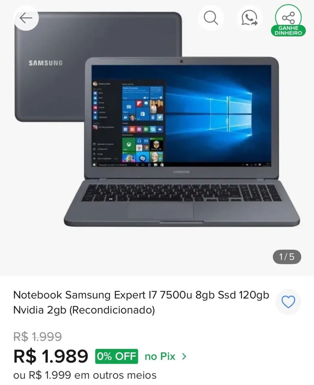 Notebook Samsung à venda - Ideal para estudos e trabalho - Foto 3