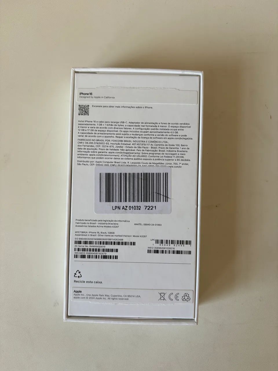 Caixa vazia iPhone 16 - Foto 3