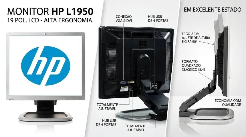 monitor hp 19 pol lcd