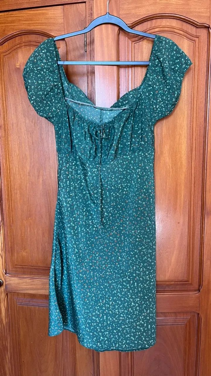 vestido floral verde m