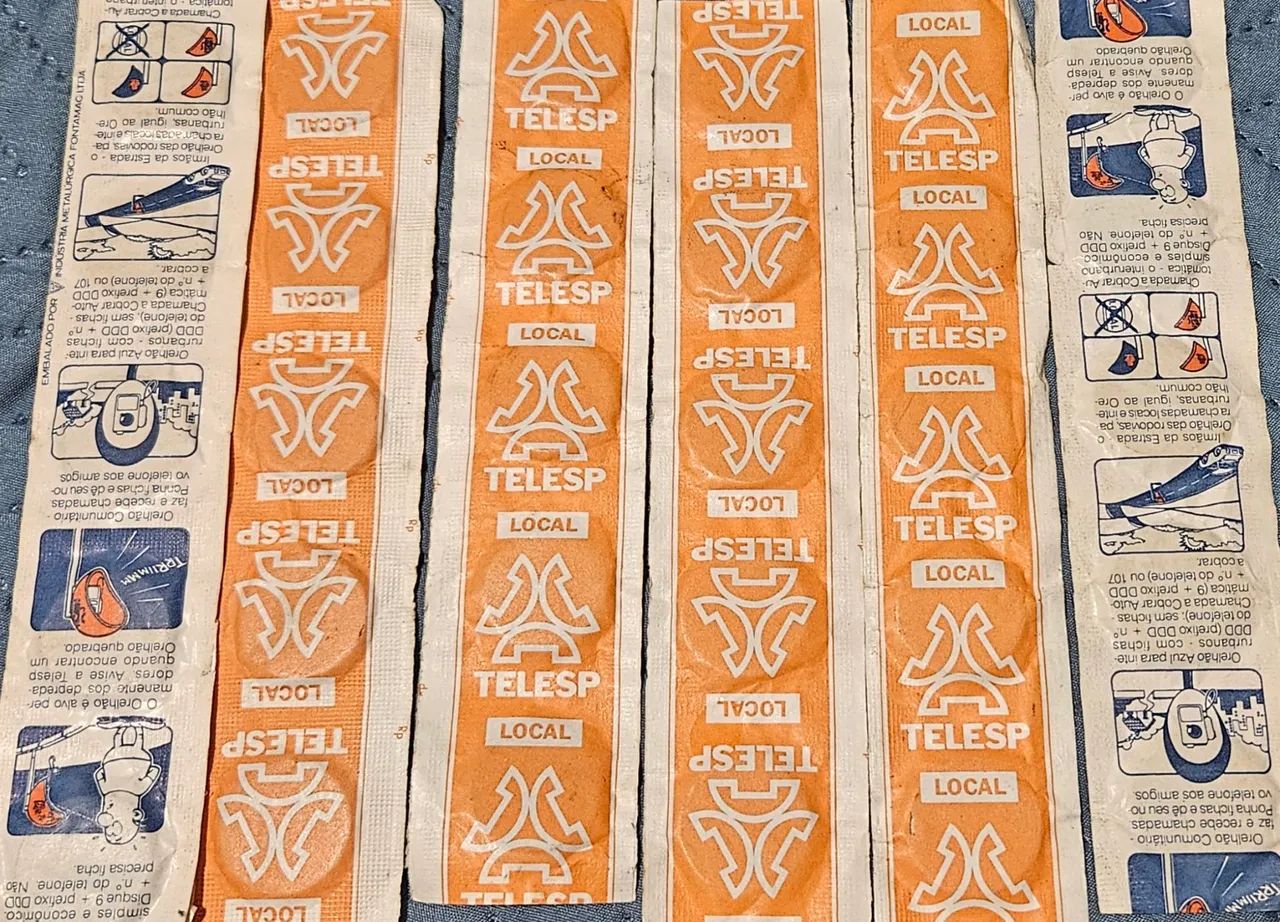 Cartela de fichas telefônica 