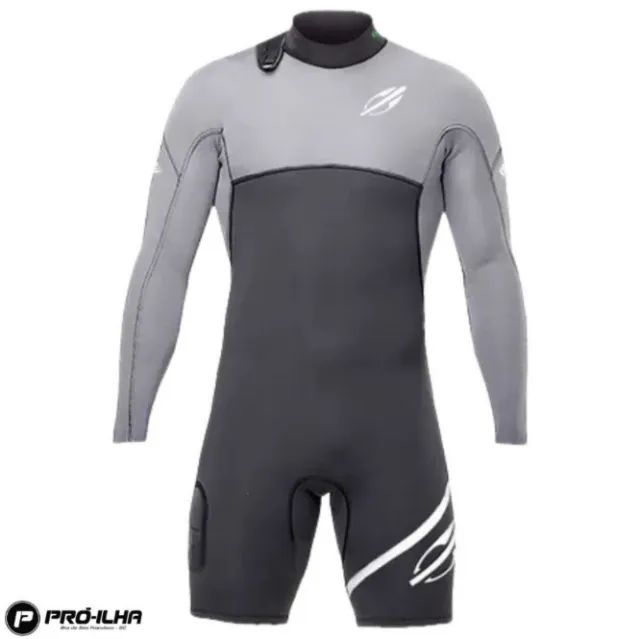 SHORT JOHN MANGA LONGA 1MM MASCULINO FLEXXXA PRO - Esportes