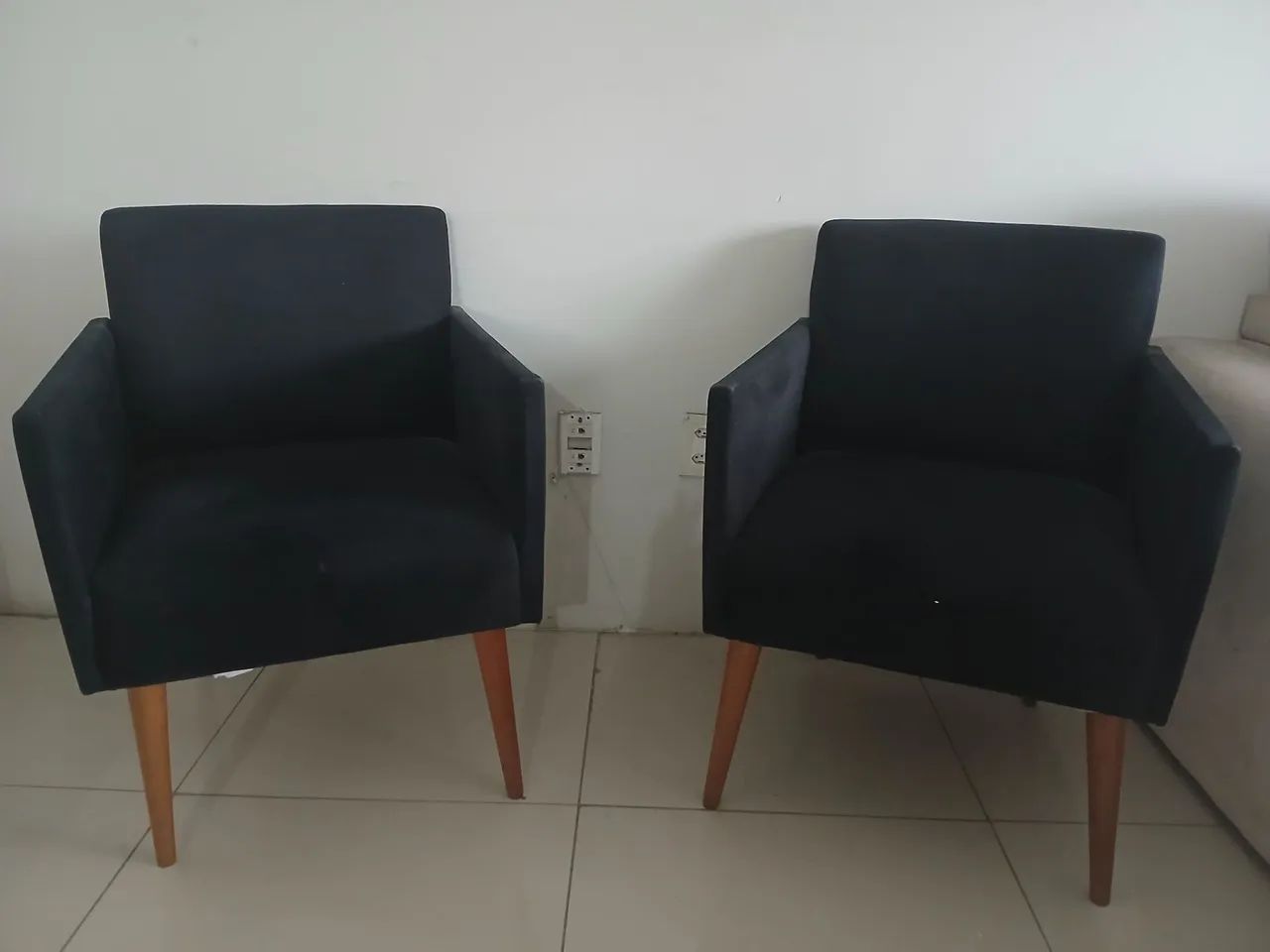 Kit 2 Poltronas Pretas 