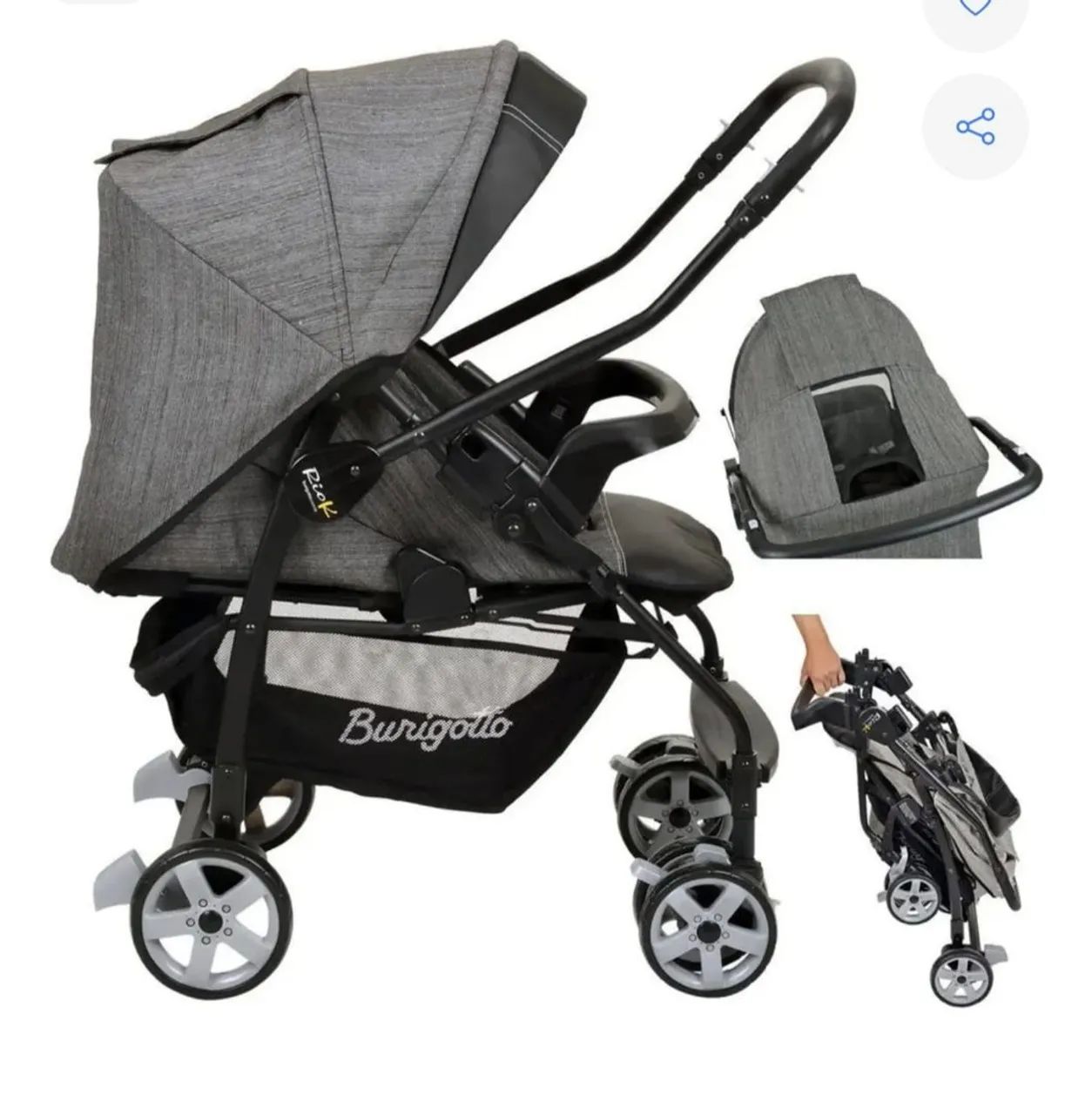 Carrinho e bebê conforto Burigotto