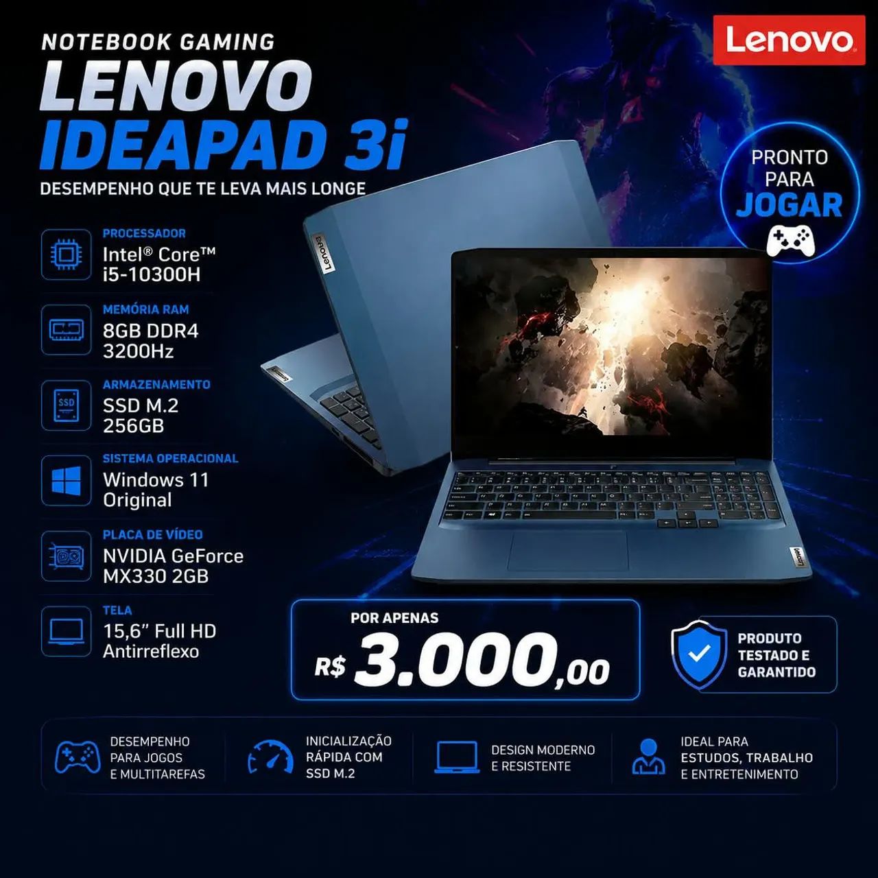 Notebook Gaming Lenovo IDEAPAD 3i
