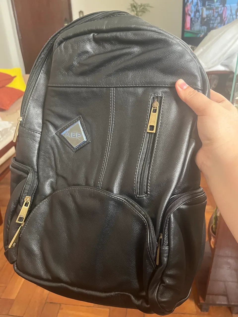 Mochila de couro legítimo nova - Foto 2