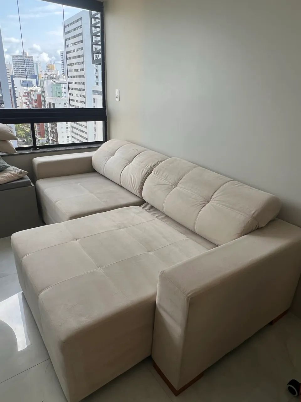 Sofá 3 em 1 (retrátil, reclinável e cama) 2,40, suede premium OD Collection - Foto 2