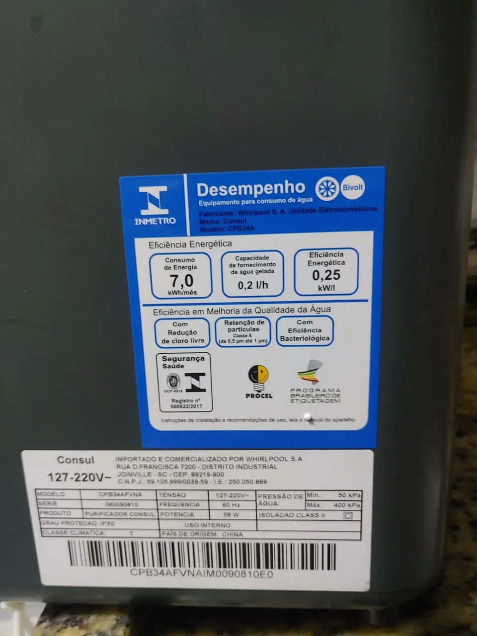 Bebedouro consul cpb34 com defeito - Foto 3