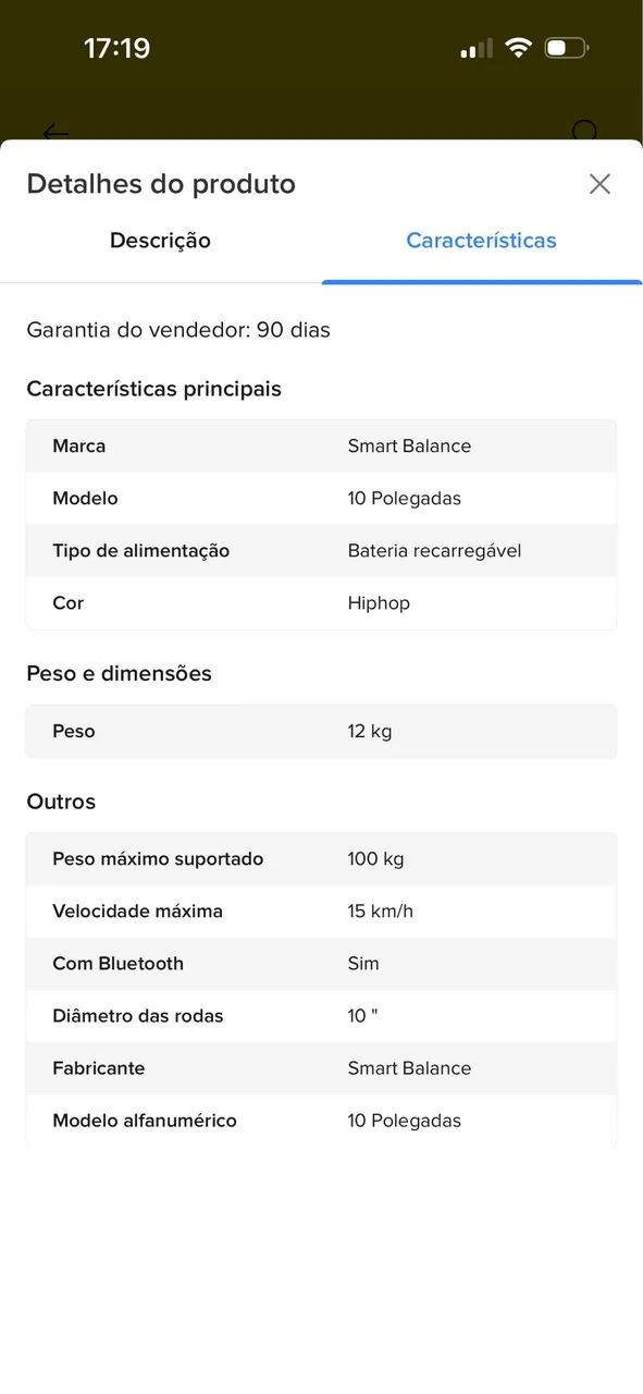Hoverboard 10 Polegadas Hip Hop Skate Elétrico Led Bluetooth e Bolsa Brinovar - Foto 3