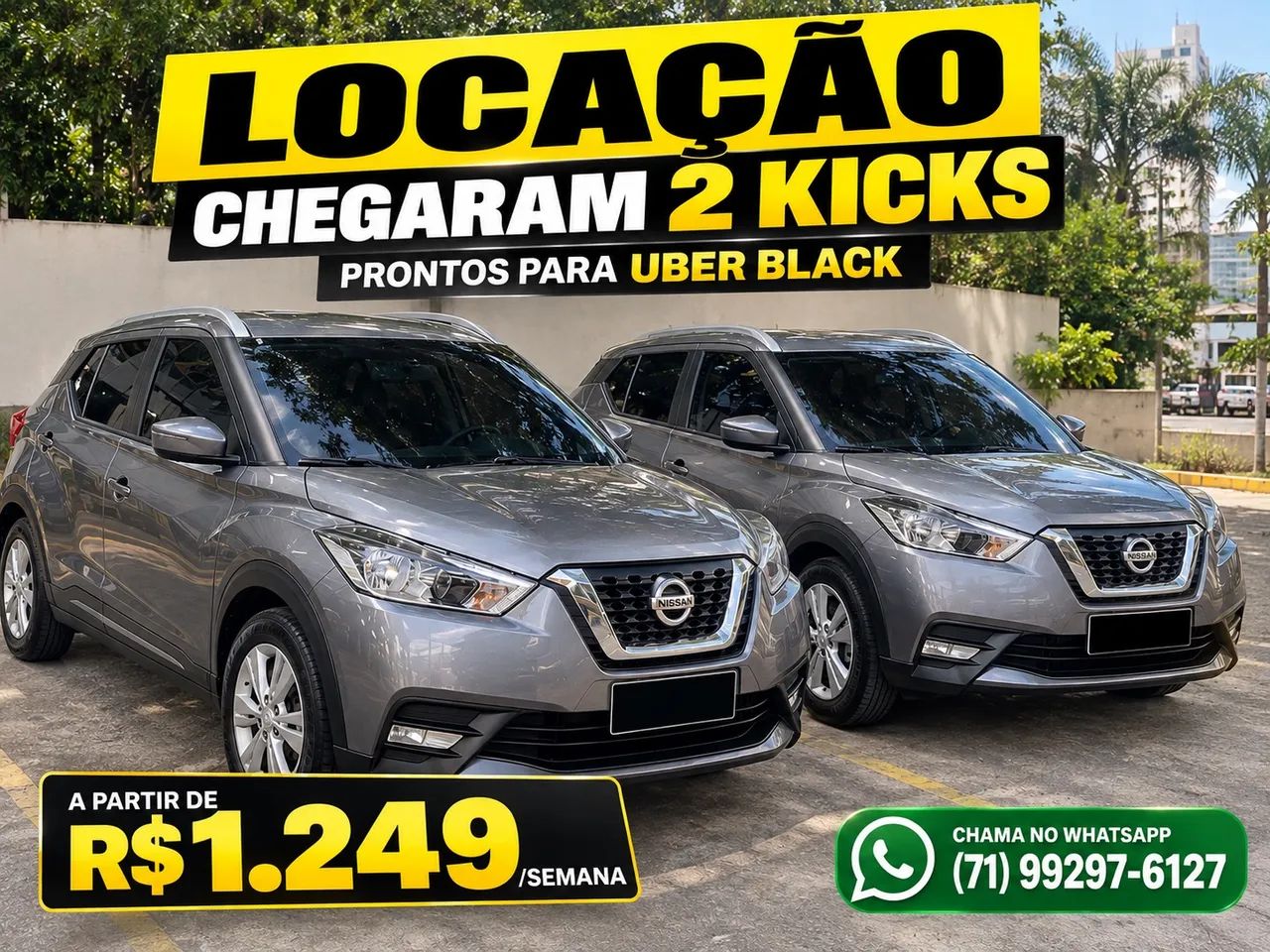 Locacao Uber black kicks com GNV