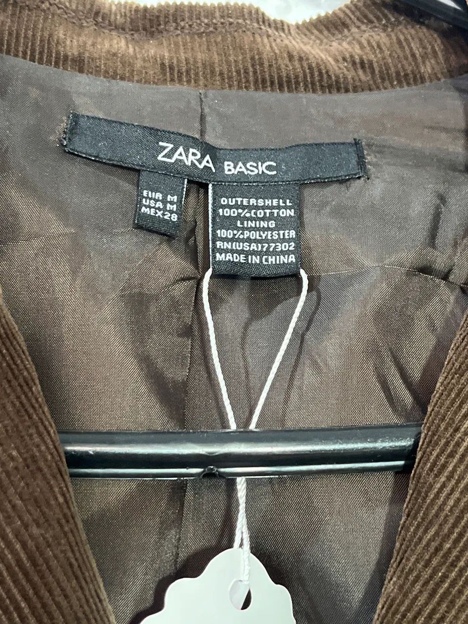 Blaser Zara Basic veludo cotelê marrom - Foto 3