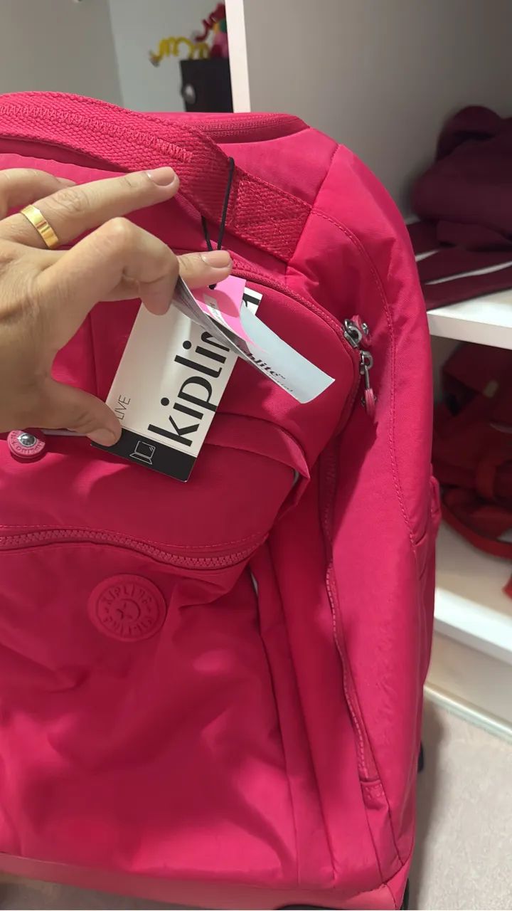 Mochila Kipling pink NOVA com rodinhas! - Foto 5
