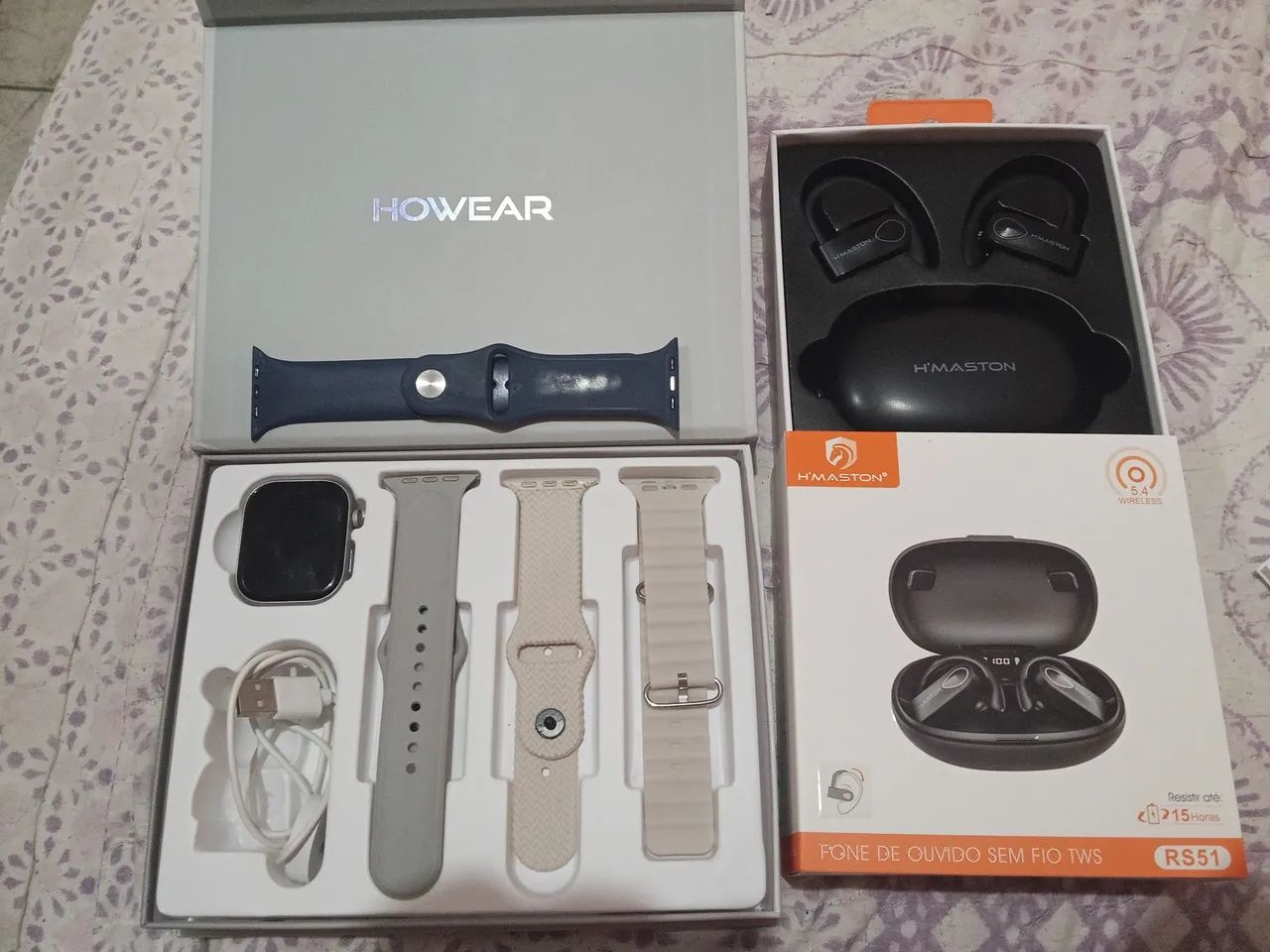 Relógio smartwatch e fone de ouvido - Foto 3
