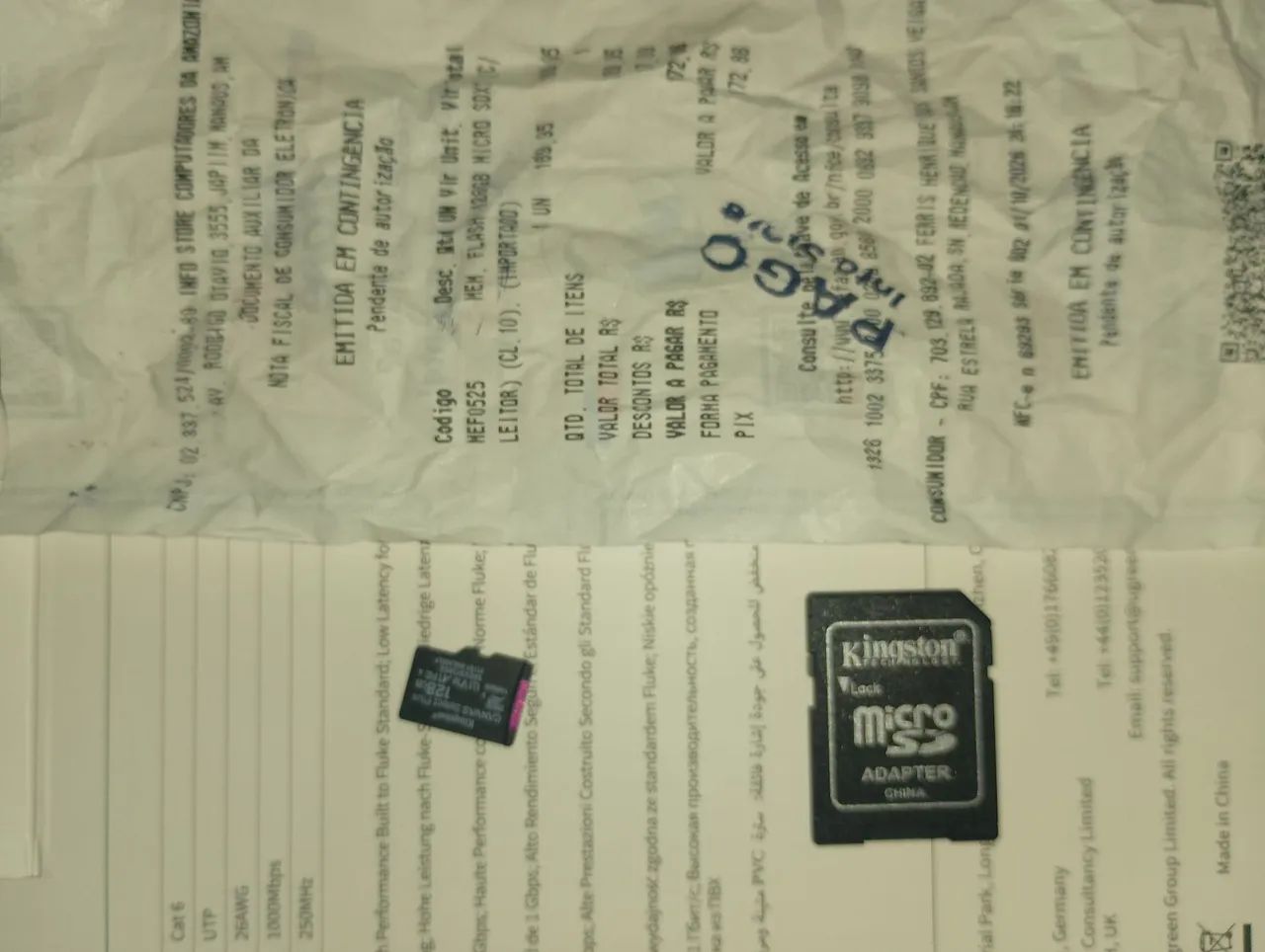 Cartão micro SD da Kingston original