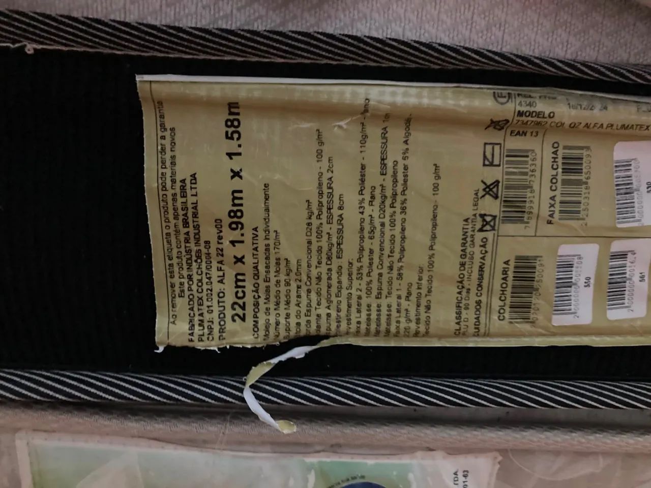 CAMA PLUMA ATEX QUEEN 22cm x 1.98m x 1.58m 