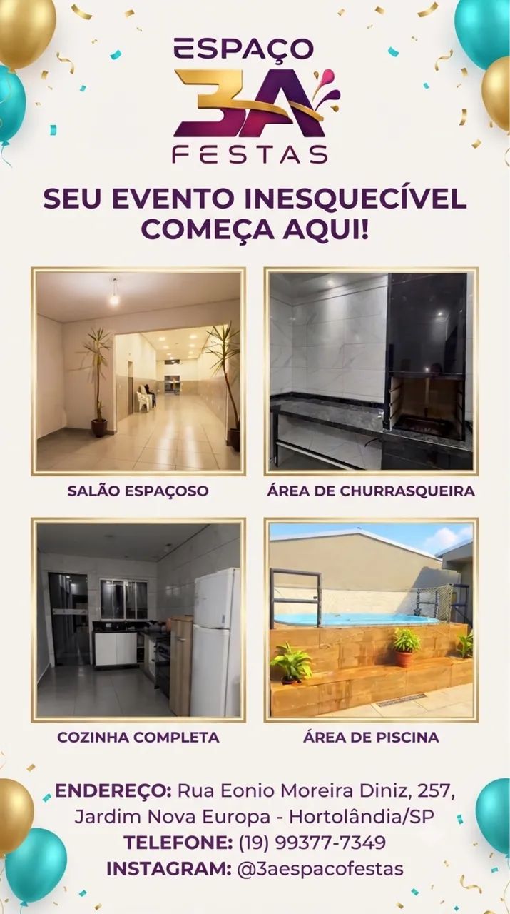 Espaço 3A festas  diária 