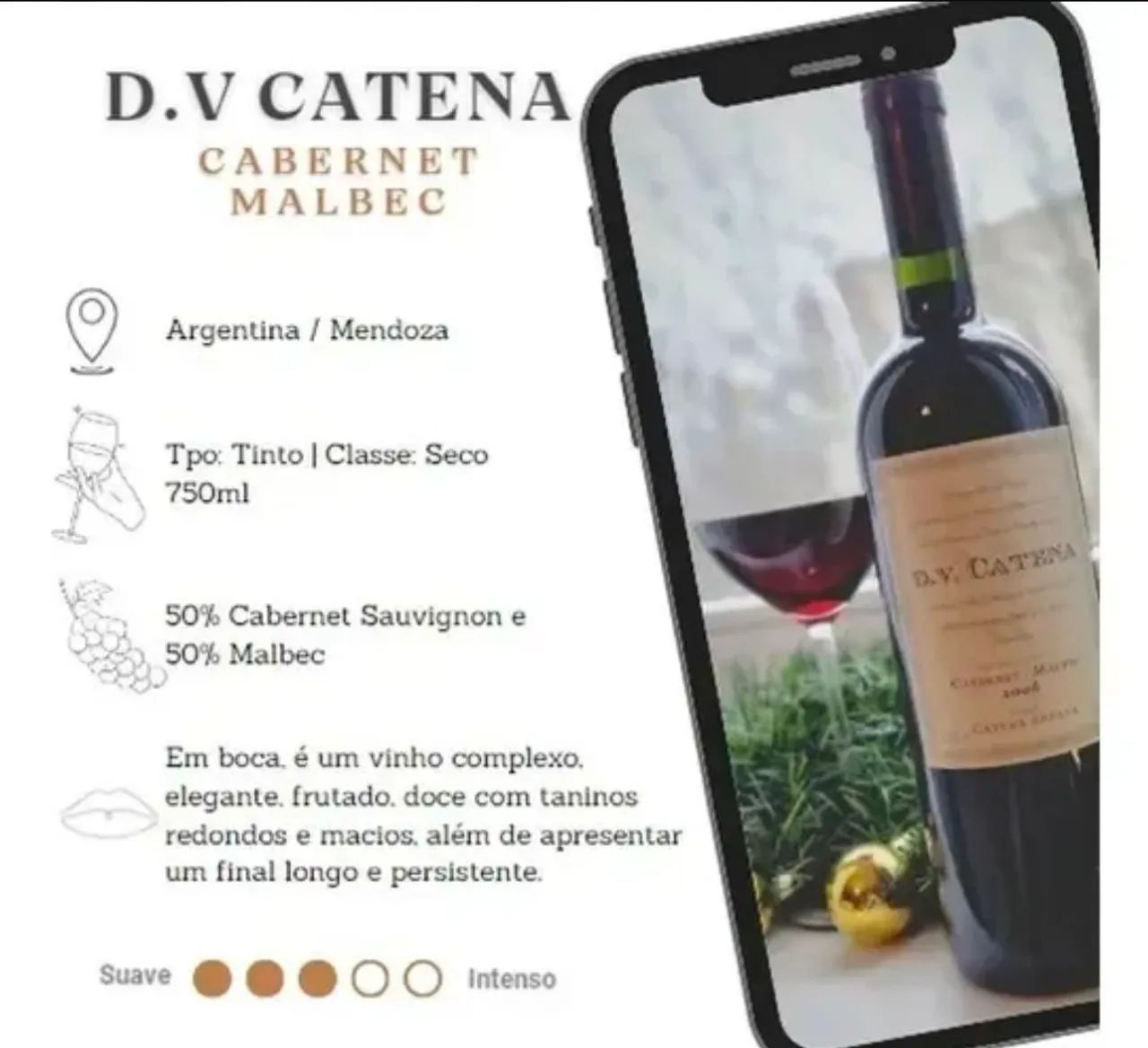 Vinho Argentino DV Catena Cabernet Malbec  - Foto 3