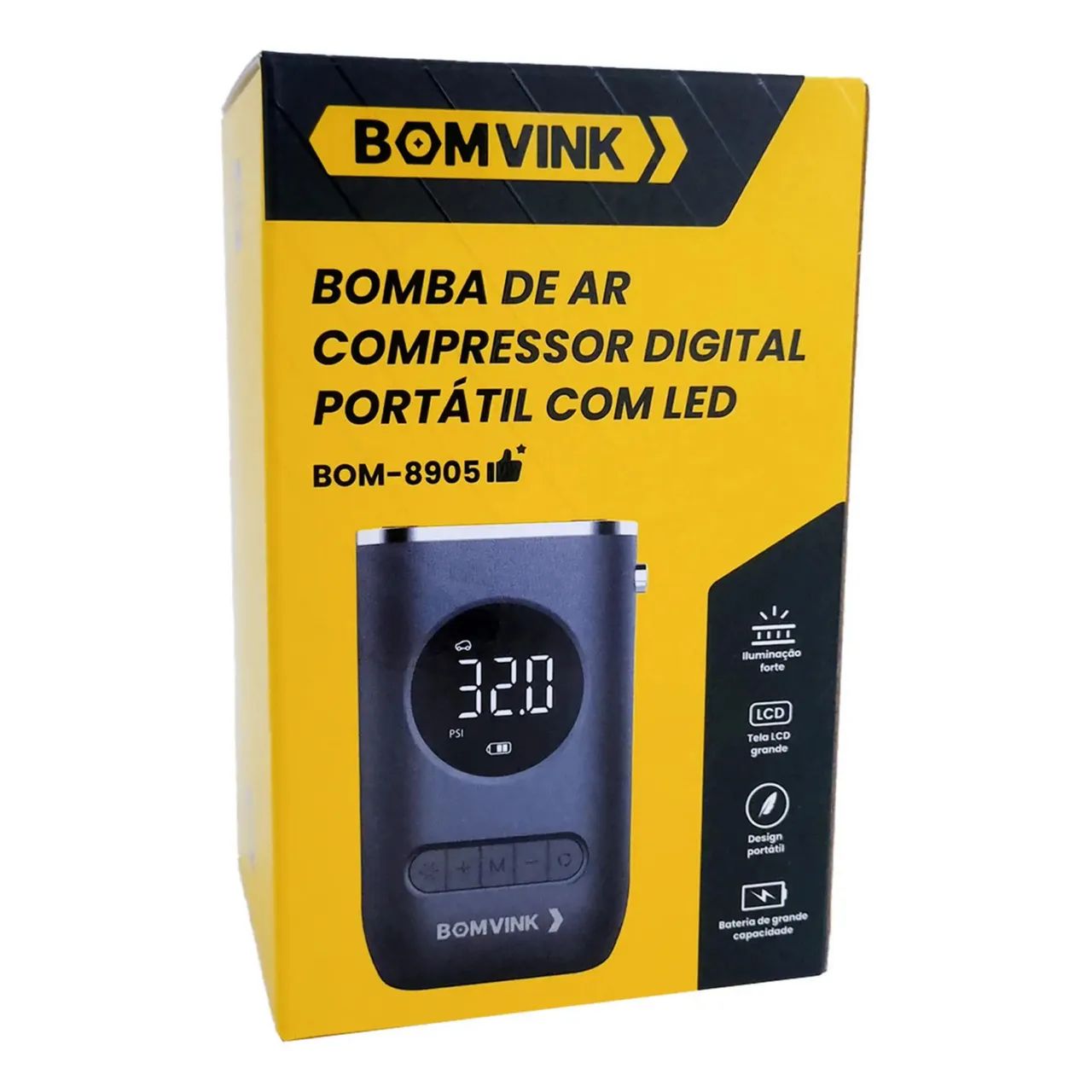 Mini Compressor Bomba De Ar Portátil Led Usb Veicular Carro