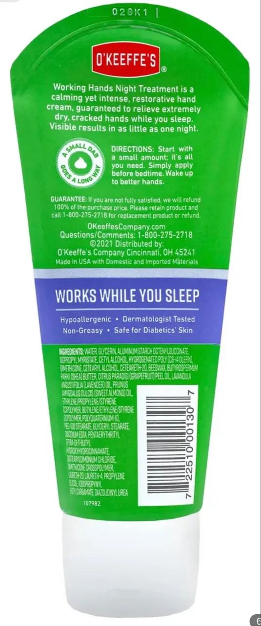OKEEFFES WORKING HANDS NIGHT TREATMENT - CREME NOTURNO PARA AS MÃOS - 85 G - Foto 4