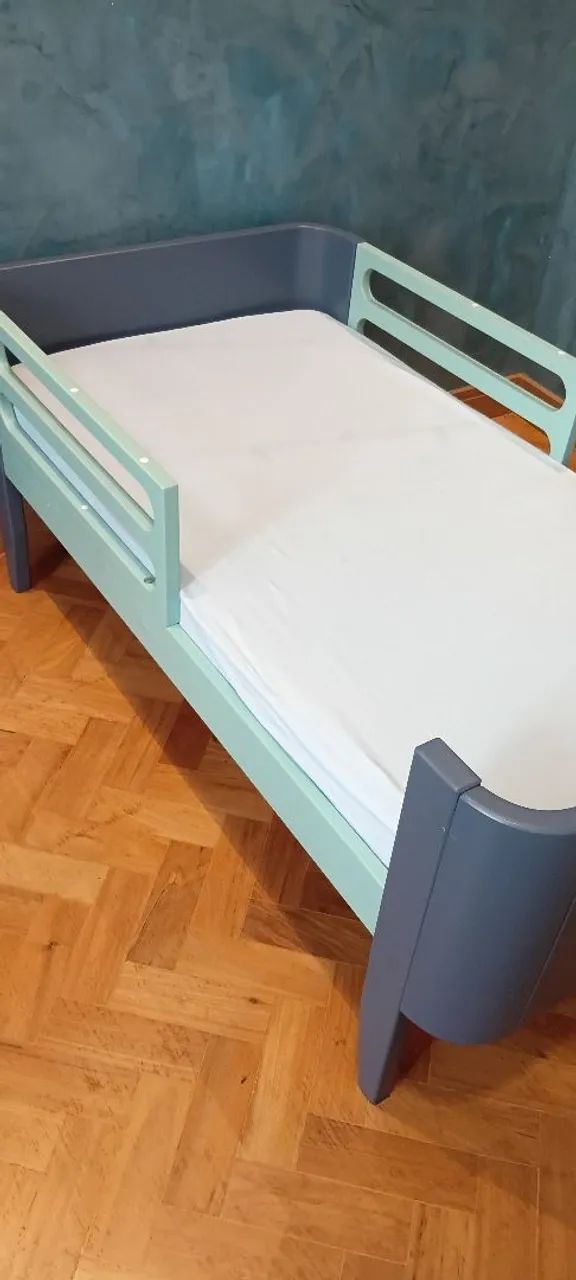 Berço Bo 3 em 1 Azul (mini berço, berço e cama) - Foto 3