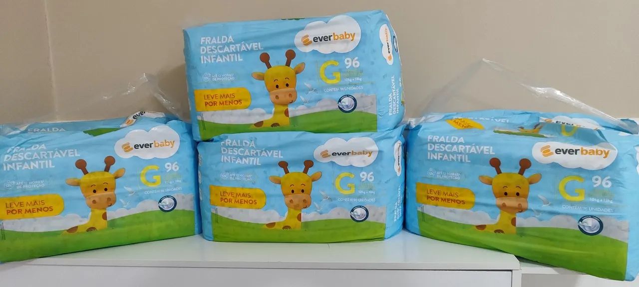 Fraldas G - 96 Unidades (4 Pacotes)