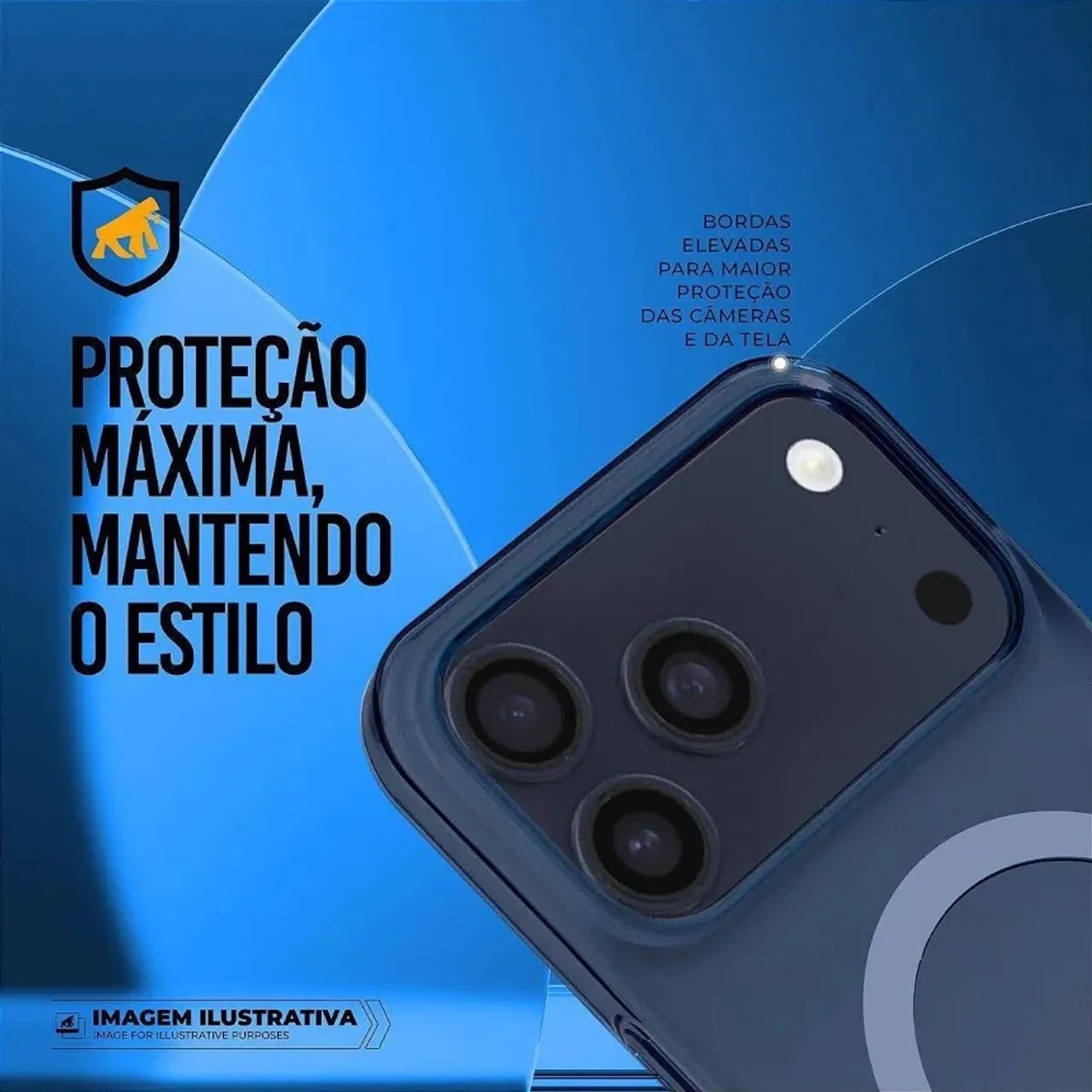 Capa Crystal Slim MagSafe Azul para iPhone 17 Pro Max  - Foto 3