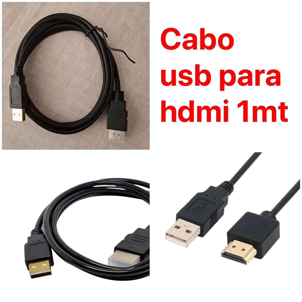 Cabo usb para hdmi 1mt