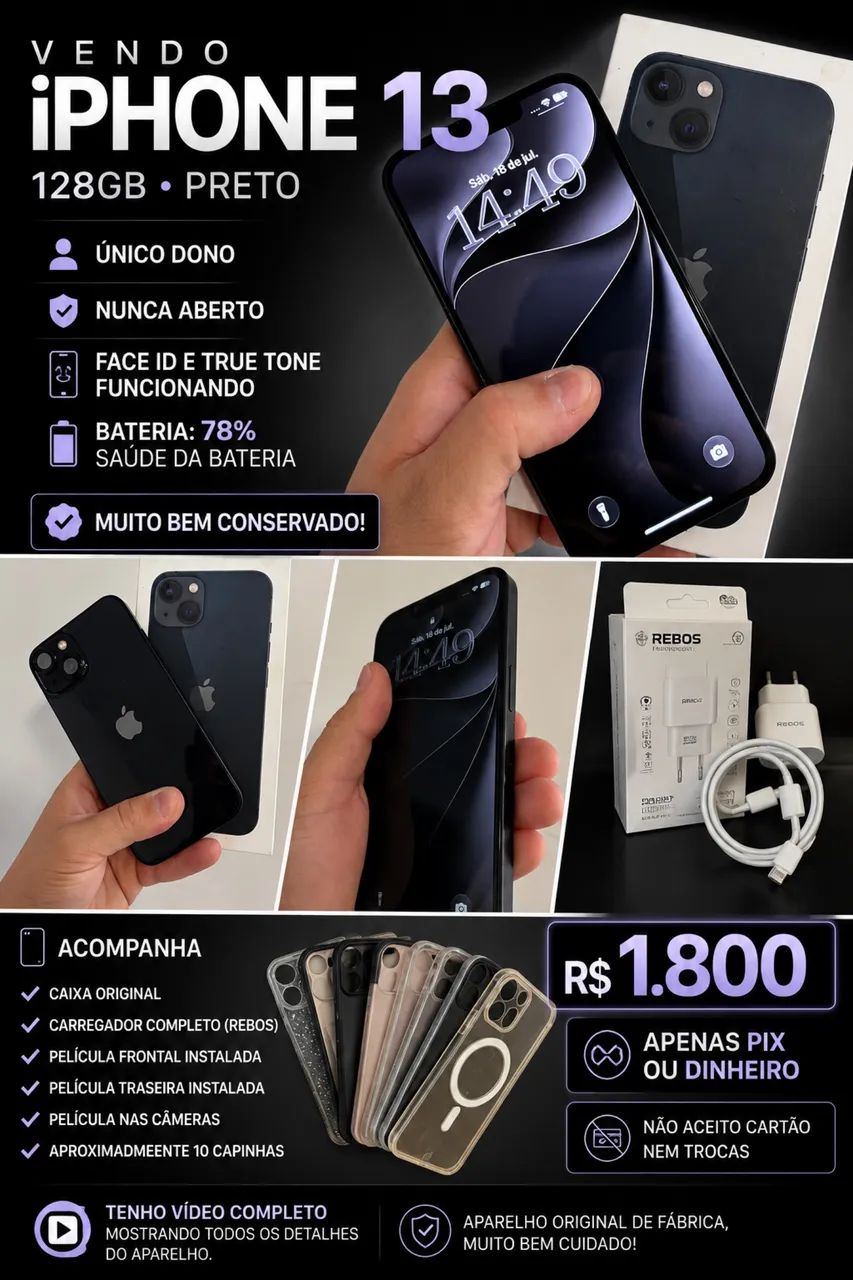 iPhone 13 128 GB Preto