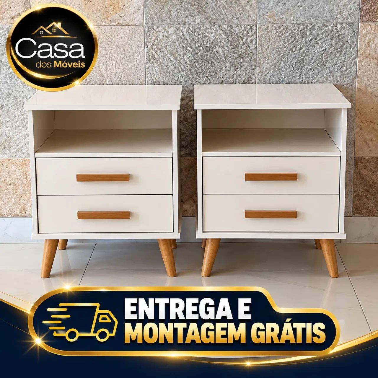 Conjunto mesa de cabeceira Itália 