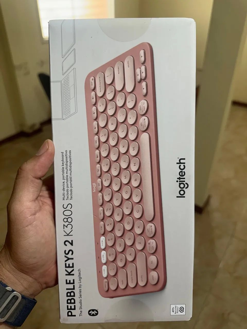 Teclado Logitech Bluetooth K380S Rosê  - Foto 3
