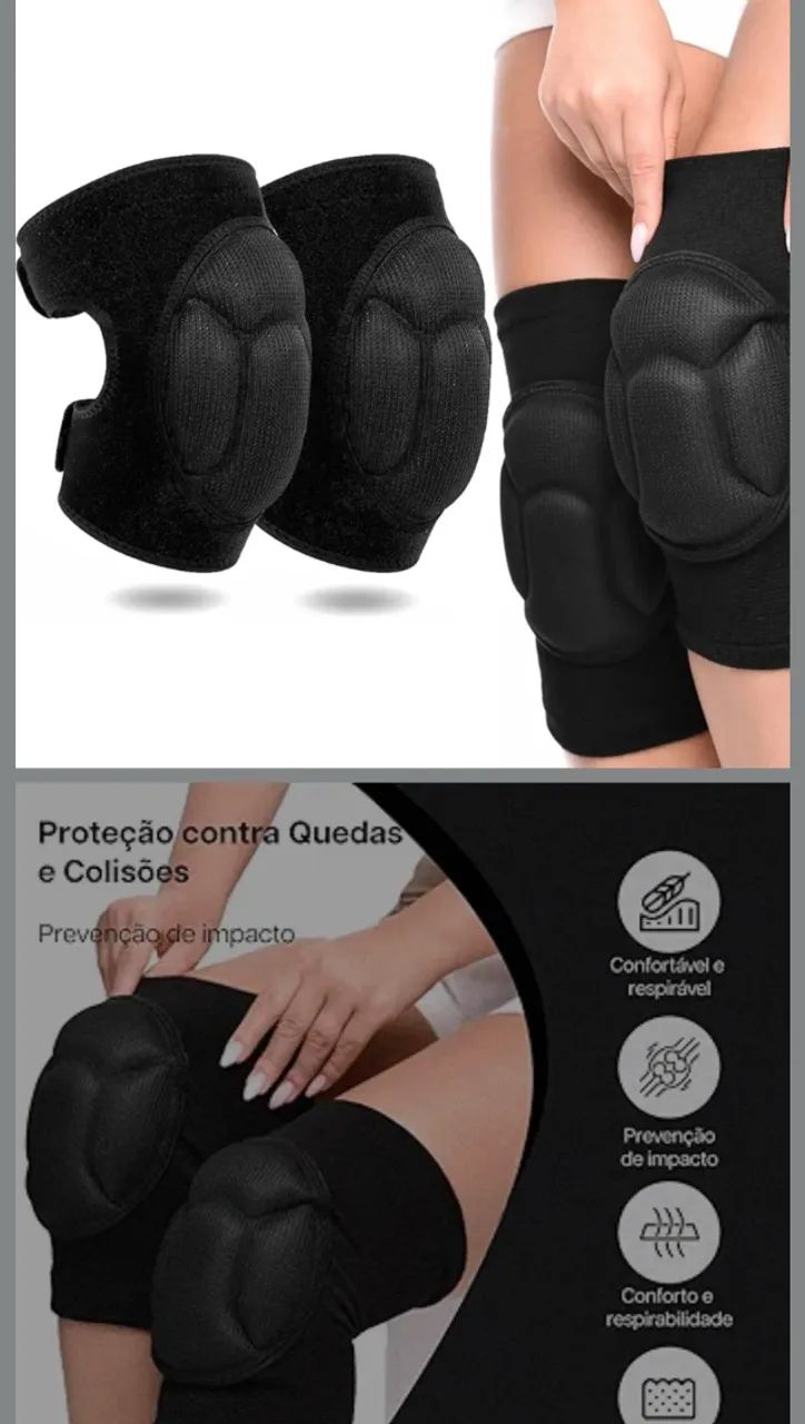 Par de joelheiras com esponjas respirável de proteção qualidade e eficácia 